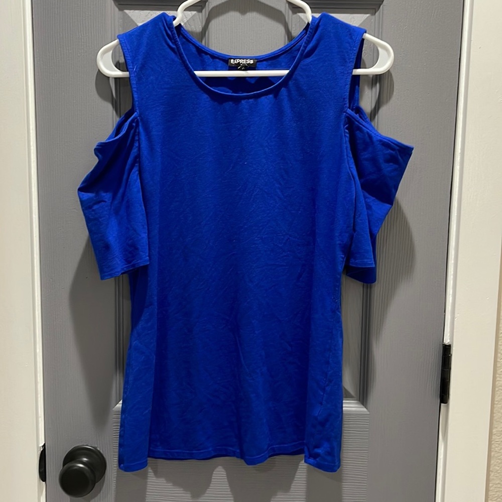 Express open shoulder top